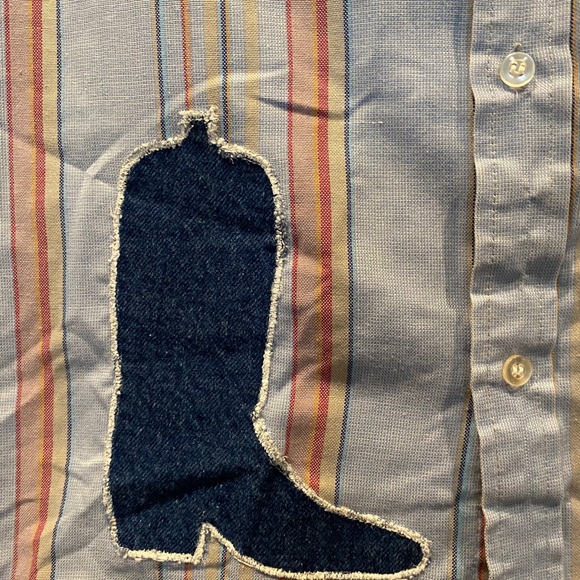 Vintage American Collection Blue Shirt Texas Patch - Picture 3 of 5